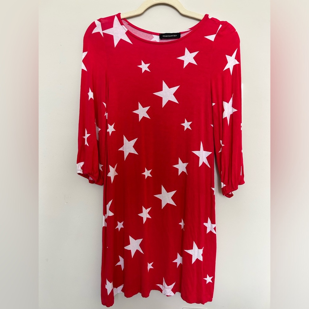 Red stars Tshirt Dress (4th of July/ Christmas)